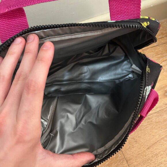 Betsey Johnson Insulated Lunch Box Tote Bag Neon Dogs Pugs with Glasses Rare - Picture 7 of 7